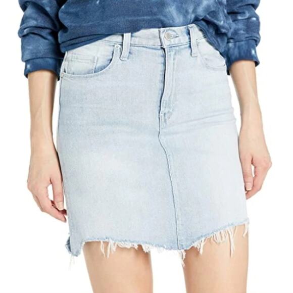 Hudson lulu denim jean pencil skirt raw hem light wash NWT - Picture 4 of 10